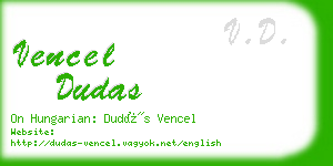 vencel dudas business card